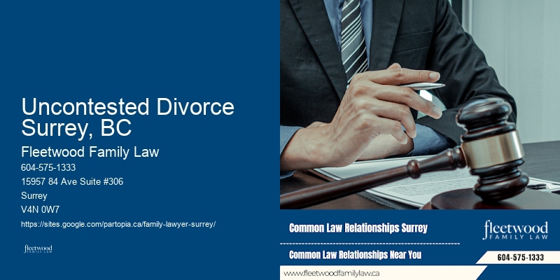 Uncontested Divorce Surrey, BC Spousal Support and Maintenance