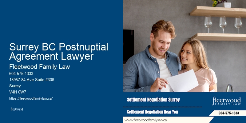 Surrey BC Postnuptial Agreement Lawyer BC Family Law Services for Divorcing Couples