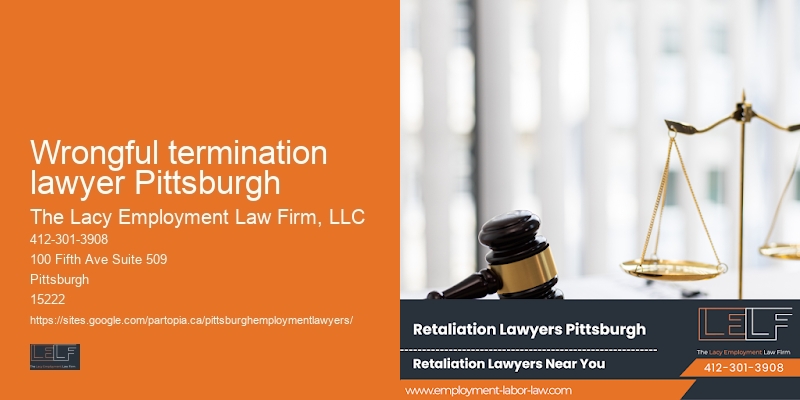 Employment law advice for employees Wrongful termination lawyer Pittsburgh