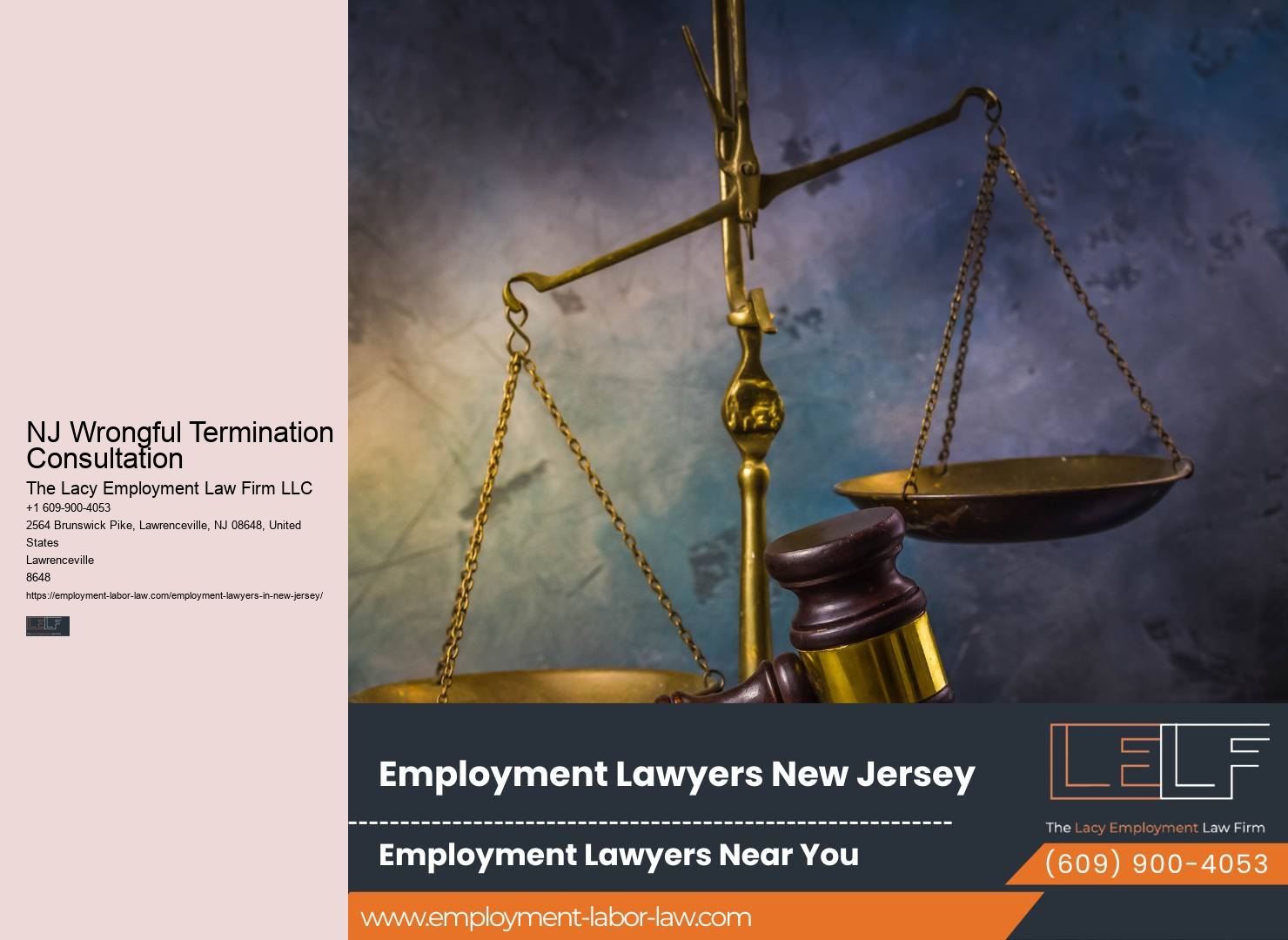 NJ Wrongful Termination Consultation Employment Legal Specialist