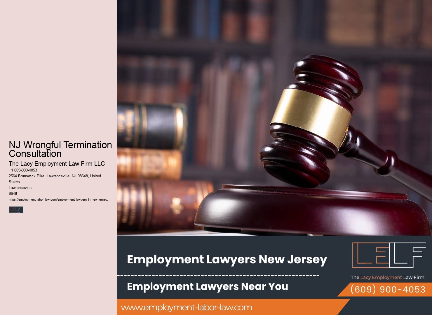 NJ Wrongful Termination Consultation Employment Discrimination Lawyer